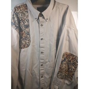 VTG RedHead Chamois Shirt Flannel Dark Green Cotton Mens XLarge Hunting Longslve